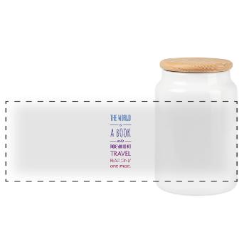 Le monde est un livre. - Boîte à biscuits avec couvercle en bois - blanc - Devant