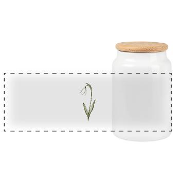 petits perce-neige - Boîte à biscuits avec couvercle en bois - blanc - Devant