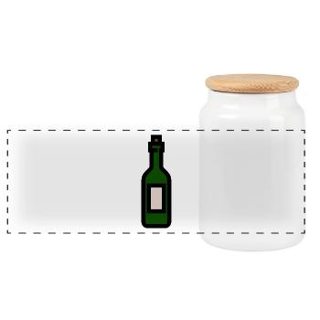bouteille à vin - Boîte à biscuits avec couvercle en bois - blanc - Devant