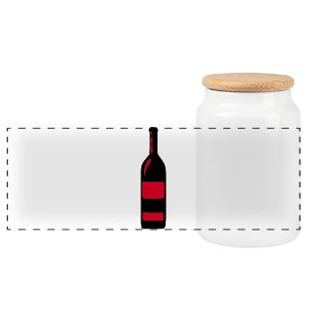 Wine Wine Bottle Red Wine Gift Wine Lover - Panoramic Cookie Jar with Wooden Lid - white - Front