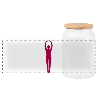 Yoga Silhouetten pink - Panorama Keksdose mit Holzdeckel - Weiß - Vorne