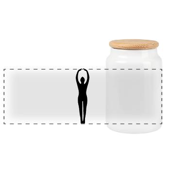 Yoga Silhouetten schwarz - Panorama Keksdose mit Holzdeckel - Weiß - Vorne