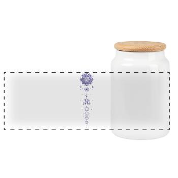 Spiritualité Géométrie Sacrée Méditation Lotus Zen - Boîte à biscuits avec couvercle en bois - blanc - Devant