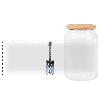 Monsoon Soundworks official Logo - Panoramic Cookie Jar with Wooden Lid - white - Front