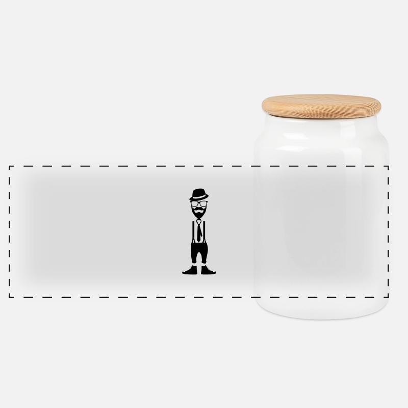 Hipster - Panorama Keksdose mit Holzdeckel - Weiß