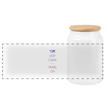 Keep calm and travel on - Panoramic Cookie Jar with Wooden Lid - white - Front
