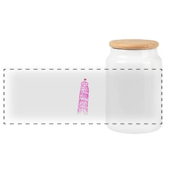 Leaning Tower of Pisa drawn - Panoramic Cookie Jar with Wooden Lid - white - Front