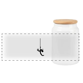wurm_am_haken__f1 - Panoramic Cookie Jar with Wooden Lid - white - Front