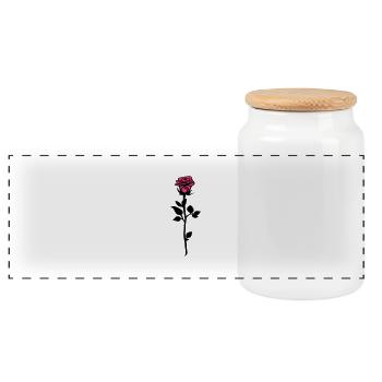 rose_2c - Panorama Keksdose mit Holzdeckel - Weiß - Vorne