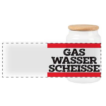 Gaz Eau Merde Craftsman Fun Chemise - Boîte à biscuits avec couvercle en bois - blanc - Devant