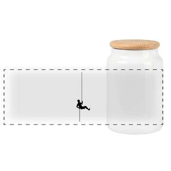 climbing ladder climbing ladder cycling mountain s - Panoramic Cookie Jar with Wooden Lid - white - Front