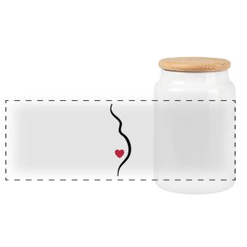 babybauch - Panoramic Cookie Jar with Wooden Lid - white - Front