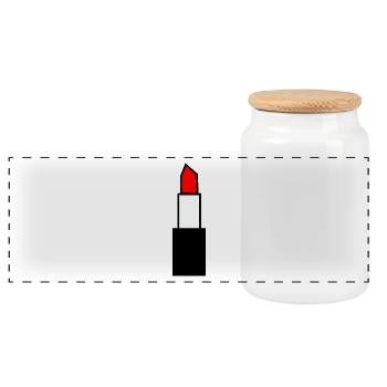Rouge à lèvres Make-up Artist - Boîte à biscuits avec couvercle en bois - blanc - Devant