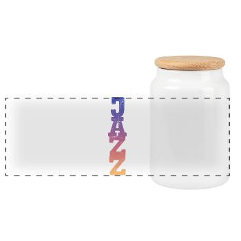 Jazz - Boîte à biscuits avec couvercle en bois - blanc - Devant