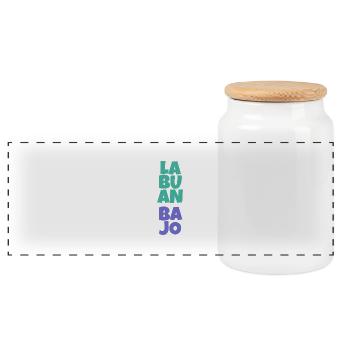 Labuan Bajo, Indonesia - Panoramic Cookie Jar with Wooden Lid - white - Front