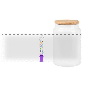 i love recycling - Panoramic Cookie Jar with Wooden Lid - white - Front
