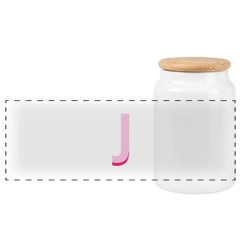 Letter j pink pop and modern - Panoramic Cookie Jar with Wooden Lid - white - Front