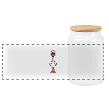 L’oiseau a l’air drôle, agacé, fatigué, en colère, frustré - Boîte à biscuits avec couvercle en bois - blanc - Devant