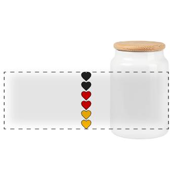 Cœurs d’Allemagne - Boîte à biscuits avec couvercle en bois - blanc - Devant