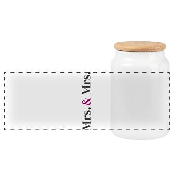 Mrs. and Mrs. Wedding Design in Vertical  - Panorama Keksdose mit Holzdeckel - Weiß - Vorne