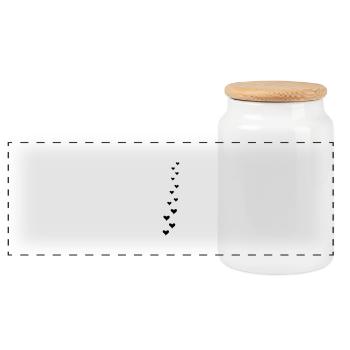 Heart Ranke - Panoramic Cookie Jar with Wooden Lid - white - Front