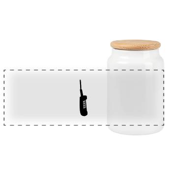 cell oldschool - Boîte à biscuits avec couvercle en bois - blanc - Devant