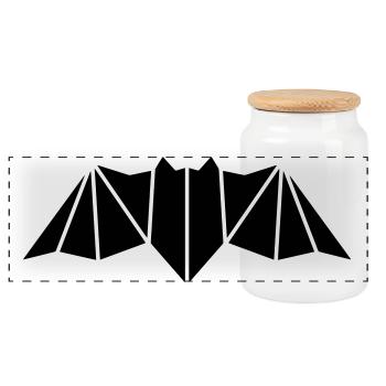 fledermausflaeche - Boîte à biscuits avec couvercle en bois - blanc - Devant