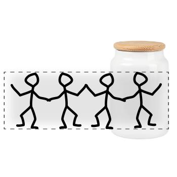 danse - Boîte à biscuits avec couvercle en bois - blanc - Devant