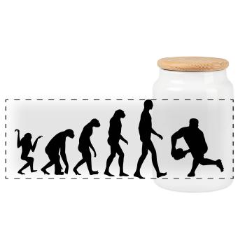 Rugby - Rugbyman - Sport - Fighter - Fight - Boîte à biscuits avec couvercle en bois - blanc - Devant
