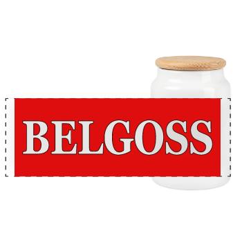 BELGOSS | - Panorama Keksdose mit Holzdeckel - Weiß - Vorne