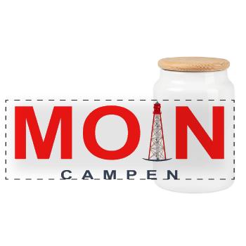 Moin Leuchtturm Campen, Nordsee, Deutschland - Panorama Keksdose mit Holzdeckel - Weiß - Vorne