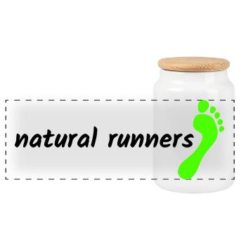 barfuß natural runners 2023 1-zeilig landscape - Panorama Keksdose mit Holzdeckel - Weiß - Vorne