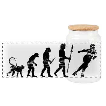 Développement d'un patineur à roulettes - Boîte à biscuits avec couvercle en bois - blanc - Devant