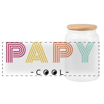 Cadeau Grand Père Papy Cool Personnalisé Humour - Boîte à biscuits avec couvercle en bois - blanc - Devant