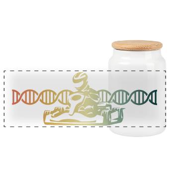 Gokart DNS Kart Racing DNS - Panoramic Cookie Jar with Wooden Lid - white - Front