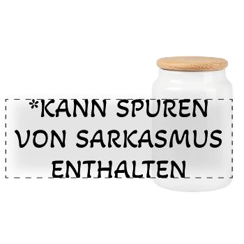 sarkasmus spuren spruch humor - Panorama Keksdose mit Holzdeckel - Weiß - Vorne