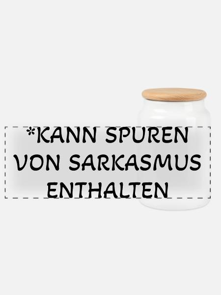 sarcasm traces saying humor - Panoramic Cookie Jar with Wooden Lid - white