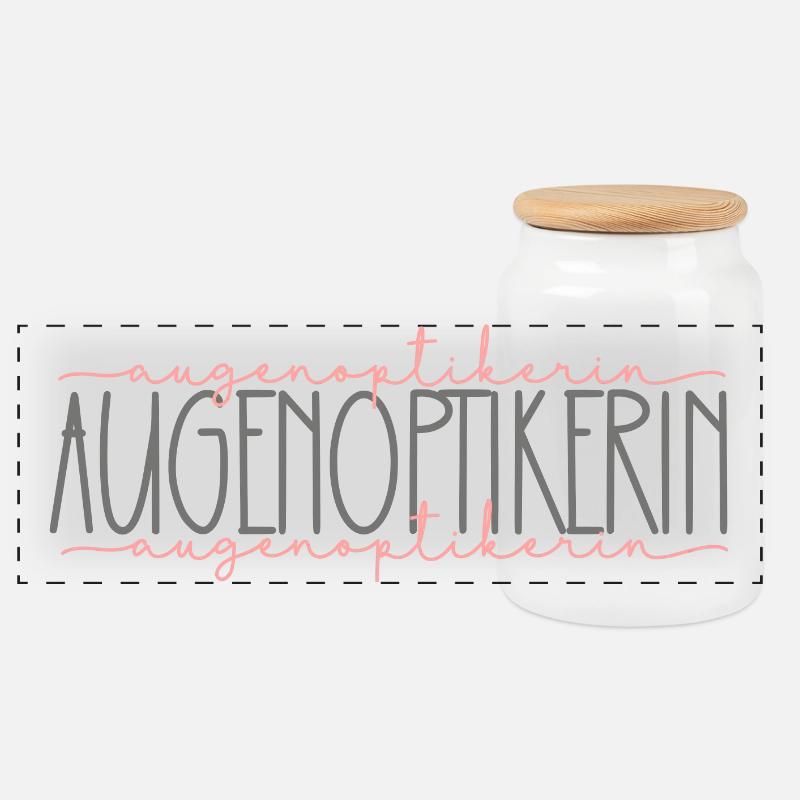 Augenoptikerin Geschenk Optikerin Beruf - Panorama Keksdose mit Holzdeckel - Weiß