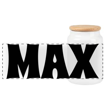Max - Panorama Keksdose mit Holzdeckel - Weiß - Vorne