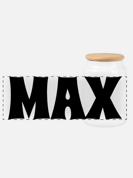 Max - Panoramic Cookie Jar with Wooden Lid - white
