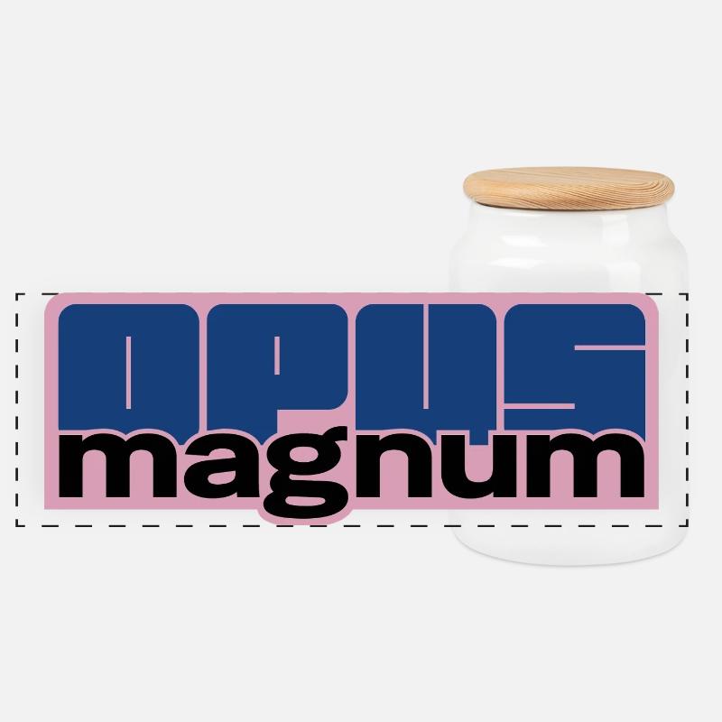 OPUS MAGNUM - Panorama Keksdose mit Holzdeckel - Weiß