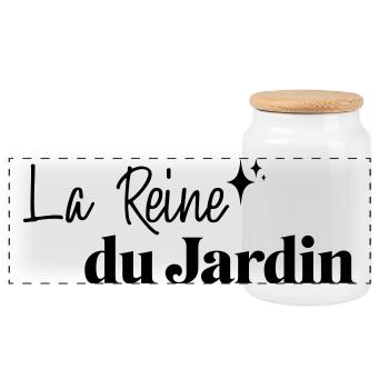 Reine du jardin - Boîte à biscuits avec couvercle en bois - blanc - Devant