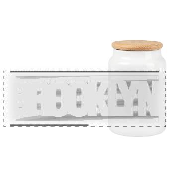 Vents de la silhouette de la ligne d’horizon de Brooklyn - Boîte à biscuits avec couvercle en bois - blanc - Devant