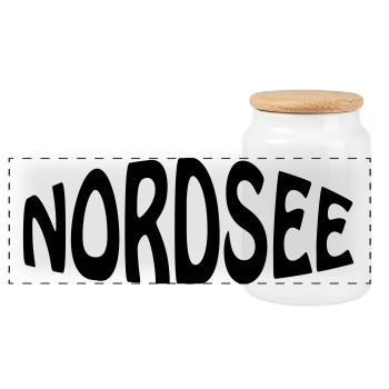 NORDSEE - Panorama Keksdose mit Holzdeckel - Weiß - Vorne