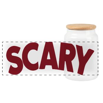 Lettrage Scary Rouge Bold - Boîte à biscuits avec couvercle en bois - blanc - Devant