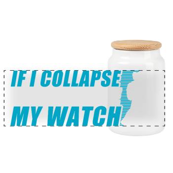If I collapse funny running jogging runner - Panoramic Cookie Jar with Wooden Lid - white - Front