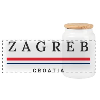 Ville de Zagreb, Croatie - Boîte à biscuits avec couvercle en bois - blanc - Devant