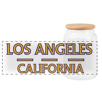 Los Angeles, Kalifornien - Panorama Keksdose mit Holzdeckel - Weiß - Vorne