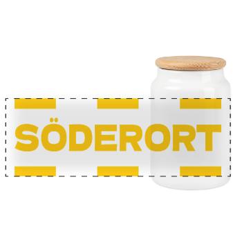 Söderort - Stockholm - Panorama Keksdose mit Holzdeckel - Weiß - Vorne