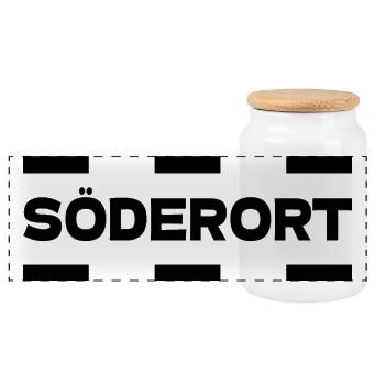 Söderort - Stockholm - Panorama Keksdose mit Holzdeckel - Weiß - Vorne